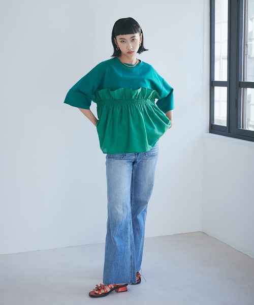 セール】ドッキングフリルカットソー（Tシャツ/カットソー