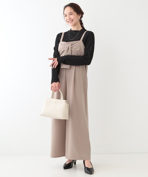 DRESKIP(ドレスキップ)の「◆【S-LL】一枚でもインナーでも ふくれジャカード プチハイネックトップス(Tシャツ/カットソー・レディース・オフホワイト/ブラック/ライトブルー・01/02/03/04)」の14枚目の写真