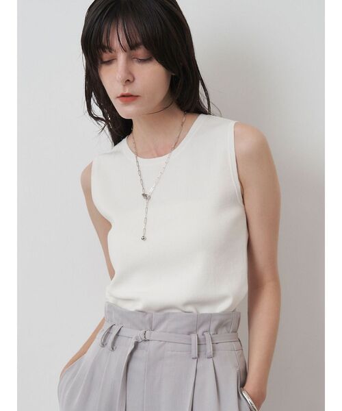 ELENDEEK（エレンディーク）の「コンパクトタンクニット（タンクトップ・レディース・ライトブルー/ブラック/ブラウン/ピンク/オフホワイト・FREE）」の6枚目の写真