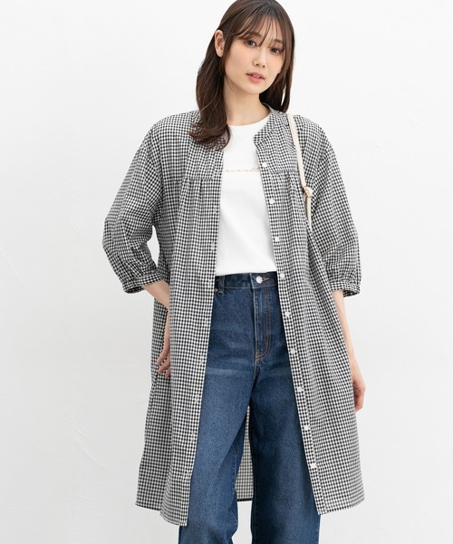 7分袖マオカラーワンピ（ワンピース）｜Honeys（ハニーズ）の