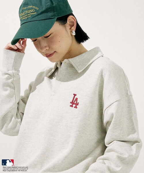 FREAK'S STORE(フリークスストア)の「MLB ワンポイント ポロスウェット(スウェット・レディース・ネイビー/ワインレッド/ナチュラル/ライトグレー・フリ-)」の5枚目の写真