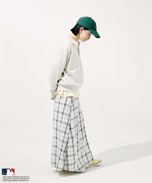 FREAK'S STORE(フリークスストア)の「MLB ワンポイント ポロスウェット(スウェット・レディース・ネイビー/ワインレッド/ナチュラル/ライトグレー・フリ-)」の15枚目の写真