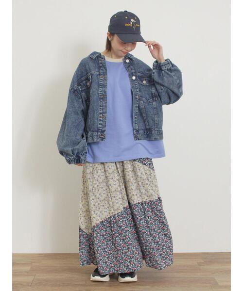 Samansa Mos2（サマンサ モスモス）の「ミニ裏毛ワンポイント刺繍ラインスウェット（Tシャツ/カットソー・レディース・グレー/ブラック/パープル/オフホワイト・F）」の11枚目の写真