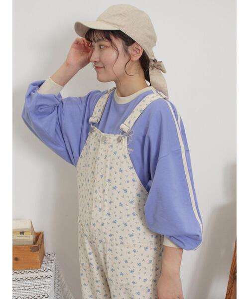 Samansa Mos2（サマンサ モスモス）の「ミニ裏毛ワンポイント刺繍ラインスウェット（Tシャツ/カットソー・レディース・グレー/ブラック/パープル/オフホワイト・F）」の12枚目の写真