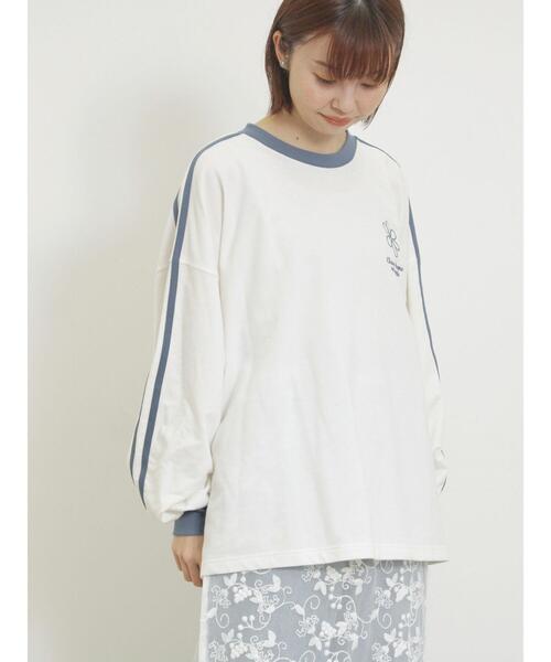 Samansa Mos2（サマンサ モスモス）の「ミニ裏毛ワンポイント刺繍ラインスウェット（Tシャツ/カットソー・レディース・グレー/ブラック/パープル/オフホワイト・F）」の20枚目の写真