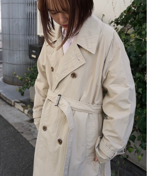 le Glazik ベージュ トレンチコート 38 セール】LE GLAZIK/ル グラジック ナイロントレンチコート NYLON