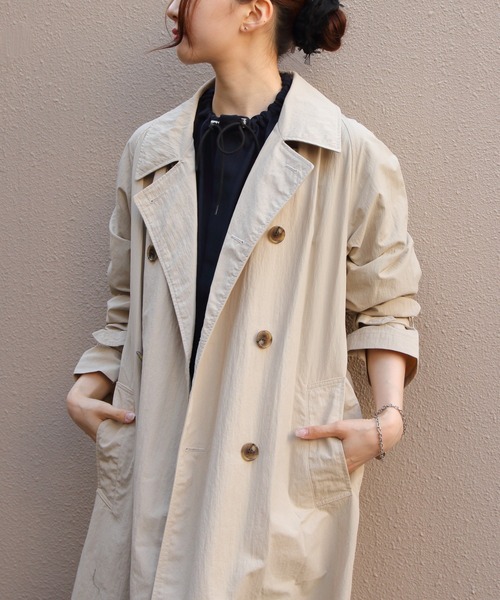 le Glazik ベージュ トレンチコート 38 セール】LE GLAZIK/ル グラジック ナイロントレンチコート NYLON