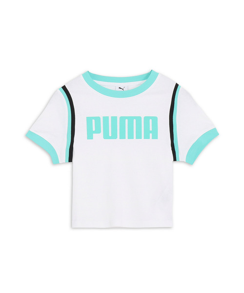 PUMA（プーマ）の「PUMA プーマ ウィメンズ フューチャー プーマ アーカイブ グラフィック ベビー 半袖 Tシャツ（Tシャツ/カットソー・レディース・ブラック/ブルー系その他/ホワイト/ホワイト系その他/グリーン系その他・MEDIUM/SMALL/LARGE/X-SMALL/X-LARGE）」の8枚目の写真