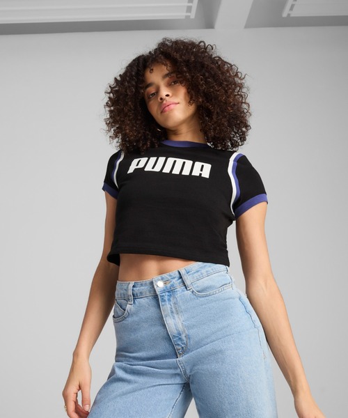 PUMA（プーマ）の「PUMA プーマ ウィメンズ フューチャー プーマ アーカイブ グラフィック ベビー 半袖 Tシャツ（Tシャツ/カットソー・レディース・ブラック/ブルー系その他/ホワイト/ホワイト系その他/グリーン系その他・MEDIUM/SMALL/LARGE/X-SMALL/X-LARGE）」の3枚目の写真