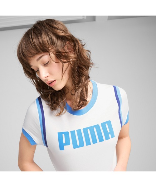 PUMA（プーマ）の「PUMA プーマ ウィメンズ フューチャー プーマ アーカイブ グラフィック ベビー 半袖 Tシャツ（Tシャツ/カットソー・レディース・ブラック/ブルー系その他/ホワイト/ホワイト系その他/グリーン系その他・MEDIUM/SMALL/LARGE/X-SMALL/X-LARGE）」の14枚目の写真