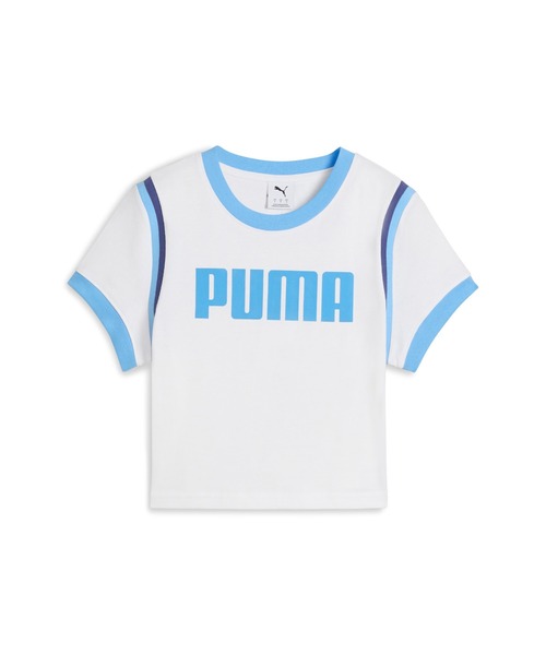 PUMA（プーマ）の「PUMA プーマ ウィメンズ フューチャー プーマ アーカイブ グラフィック ベビー 半袖 Tシャツ（Tシャツ/カットソー・レディース・ブラック/ブルー系その他/ホワイト/ホワイト系その他/グリーン系その他・MEDIUM/SMALL/LARGE/X-SMALL/X-LARGE）」の18枚目の写真
