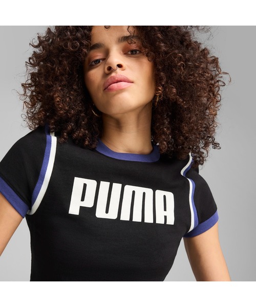PUMA（プーマ）の「PUMA プーマ ウィメンズ フューチャー プーマ アーカイブ グラフィック ベビー 半袖 Tシャツ（Tシャツ/カットソー・レディース・ブラック/ブルー系その他/ホワイト/ホワイト系その他/グリーン系その他・MEDIUM/SMALL/LARGE/X-SMALL/X-LARGE）」の20枚目の写真