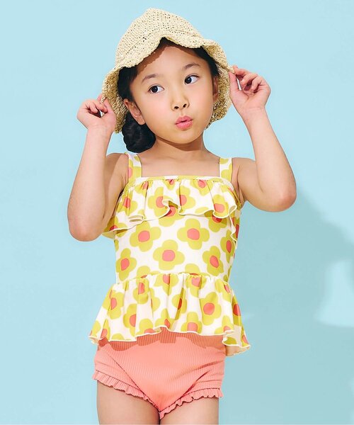 Ampersand(アンパサンド)の「【ジュニア対応】シンプルフリルセパレート水着_UVカット(水着・キッズ・ネイビー/パープル/イエロー・80/90/100/110/120/130/140)」の3枚目の写真