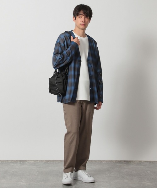 LAKOLE（ラコレ）の「オンブレチェックメッシュカーディガン / 319427（カーディガン/ボレロ・メンズ・ブラック/ブルー/マルーン・LARGE/MEDIUM）」の6枚目の写真