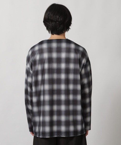 LAKOLE（ラコレ）の「オンブレチェックメッシュカーディガン / 319427（カーディガン/ボレロ・メンズ・ブラック/ブルー/マルーン・LARGE/MEDIUM）」の11枚目の写真