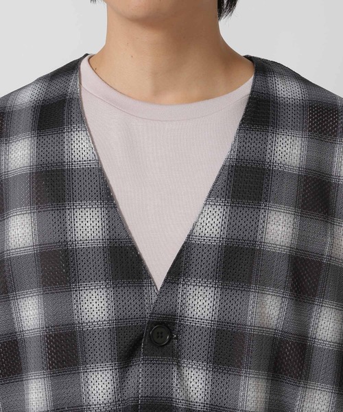 LAKOLE（ラコレ）の「オンブレチェックメッシュカーディガン / 319427（カーディガン/ボレロ・メンズ・ブラック/ブルー/マルーン・LARGE/MEDIUM）」の12枚目の写真