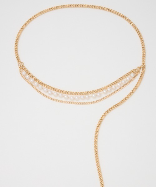 rienda（リエンダ）の「チェーンロングベルト（ベルト・レディース・シルバー/ゴールド・FREE）」の2枚目の写真