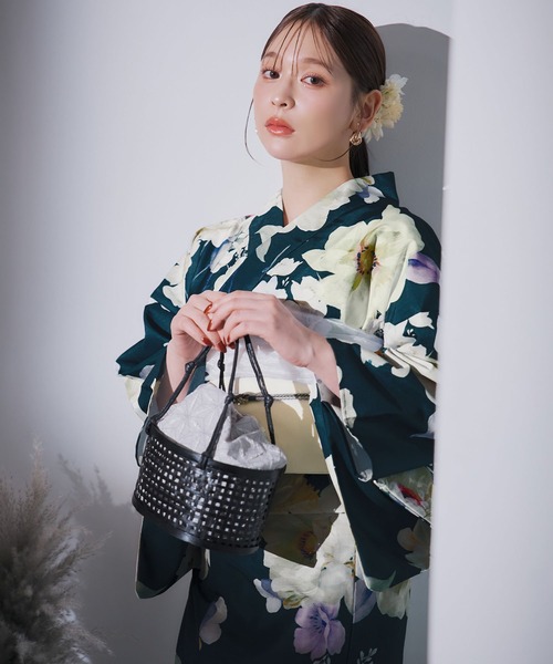 平和屋着物○結城紬 120亀甲 遠山風景草花文 正絹 逸品 CABA8284ut