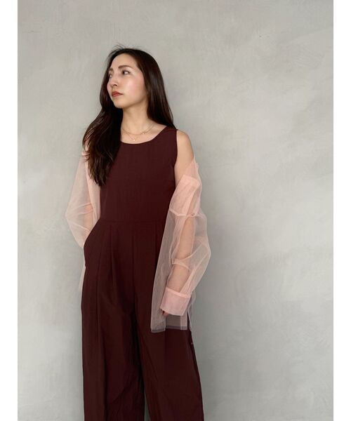 OUNNOUN(オウンノウン)の「【OUNNOUN】チュールレイヤードシャツ(シャツ/ブラウス・レディース・チャコールグレー/ミント/オレンジ/ブラウン・FREE)」の7枚目の写真