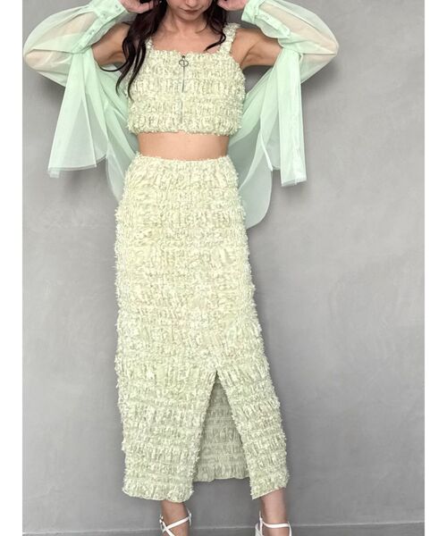 OUNNOUN(オウンノウン)の「【OUNNOUN】チュールレイヤードシャツ(シャツ/ブラウス・レディース・チャコールグレー/ミント/オレンジ/ブラウン・FREE)」の10枚目の写真