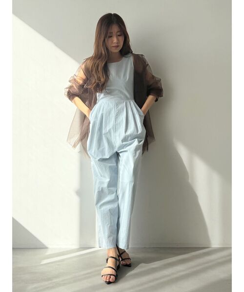 OUNNOUN(オウンノウン)の「【OUNNOUN】チュールレイヤードシャツ(シャツ/ブラウス・レディース・チャコールグレー/ミント/オレンジ/ブラウン・FREE)」の12枚目の写真