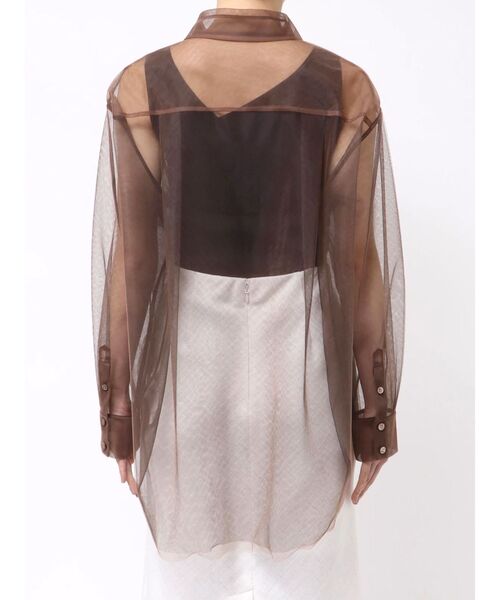 OUNNOUN(オウンノウン)の「【OUNNOUN】チュールレイヤードシャツ(シャツ/ブラウス・レディース・チャコールグレー/ミント/オレンジ/ブラウン・FREE)」の19枚目の写真