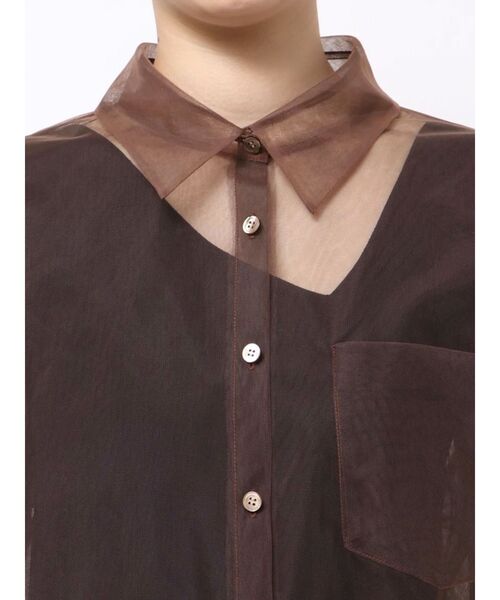 OUNNOUN(オウンノウン)の「【OUNNOUN】チュールレイヤードシャツ(シャツ/ブラウス・レディース・チャコールグレー/ミント/オレンジ/ブラウン・FREE)」の20枚目の写真