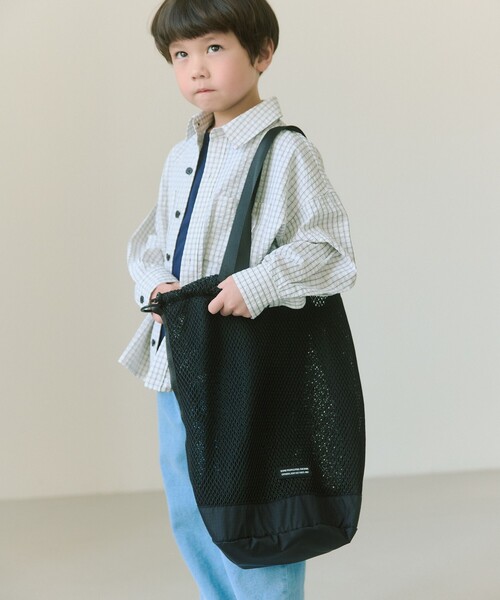 KiU＞ダブルメッシュドローストリングショルダー バッグ（ショルダー 