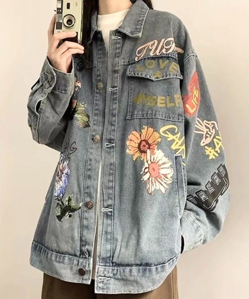 最終値下げCHIARA FERRAGNI デニムジャケット グレー/ピンク 完売 新品未使用 ZARA #2022SS ハートポケットジャケット