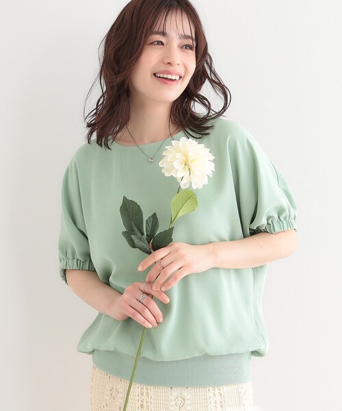 DRESKIP（ドレスキップ）の「【高レビュー/UV/ひんやり/洗濯後しわになりにくい/5分袖】さらさら ドルマントップス（シャツ/ブラウス・レディース・イエロー/グリーン系/ブラック/ブラウン系その他/ライトベージュ/オフホワイト・00）」の5枚目の写真