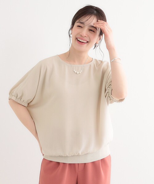 DRESKIP（ドレスキップ）の「【高レビュー/UV/ひんやり/洗濯後しわになりにくい/5分袖】さらさら ドルマントップス（シャツ/ブラウス・レディース・イエロー/グリーン系/ブラック/ブラウン系その他/ライトベージュ/オフホワイト・00）」の19枚目の写真