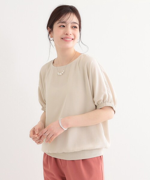 DRESKIP（ドレスキップ）の「【高レビュー/UV/ひんやり/洗濯後しわになりにくい/5分袖】さらさら ドルマントップス（シャツ/ブラウス・レディース・イエロー/グリーン系/ブラック/ブラウン系その他/ライトベージュ/オフホワイト・00）」の20枚目の写真