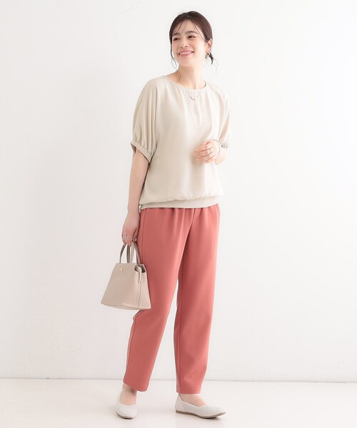 DRESKIP（ドレスキップ）の「【高レビュー/UV/ひんやり/洗濯後しわになりにくい/5分袖】さらさら ドルマントップス（シャツ/ブラウス・レディース・イエロー/グリーン系/ブラック/ブラウン系その他/ライトベージュ/オフホワイト・00）」の21枚目の写真