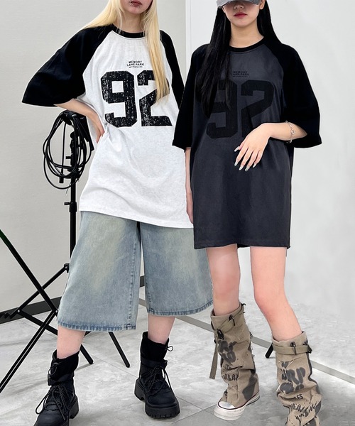 Figments（フィグメンツ）の「ナンバリングラグランビッグＴ（Tシャツ/カットソー・レディース・チャコールグレー/杢グレー・FREE）」の7枚目の写真