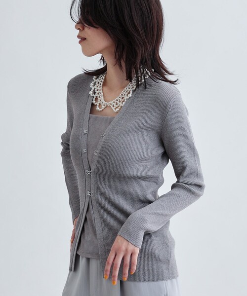 GALLEST（ギャレスト）の「ナローリブカーディガン（カーディガン/ボレロ・レディース・ホワイト/ブラック/グレー系4・38）」の12枚目の写真