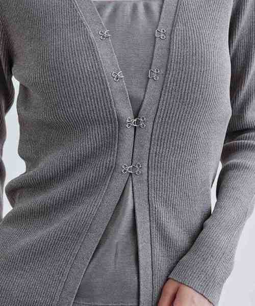 GALLEST（ギャレスト）の「ナローリブカーディガン（カーディガン/ボレロ・レディース・ホワイト/ブラック/グレー系4・38）」の13枚目の写真