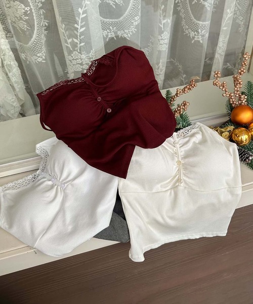 aimoha(アイモハ)の「ギャザー デザインキャミソール(キャミソール・レディース・ホワイト/ブラック/ダークグレー/オフホワイト・FREE)」の18枚目の写真