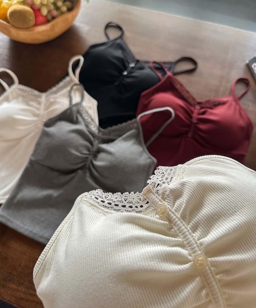 aimoha(アイモハ)の「ギャザー デザインキャミソール(キャミソール・レディース・ホワイト/ブラック/ダークグレー/オフホワイト・FREE)」の19枚目の写真