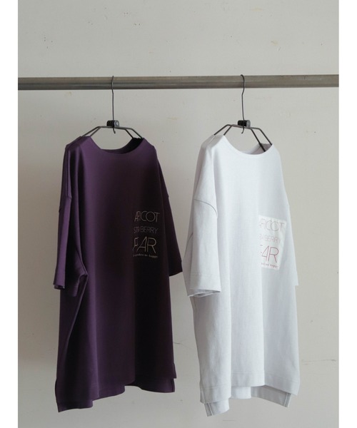 FIL DE FER（フィルデフェール）の「fruits PT ボートネックTEE（Tシャツ/カットソー・レディース・パープル/ライトグレー・FREE）」の21枚目の写真