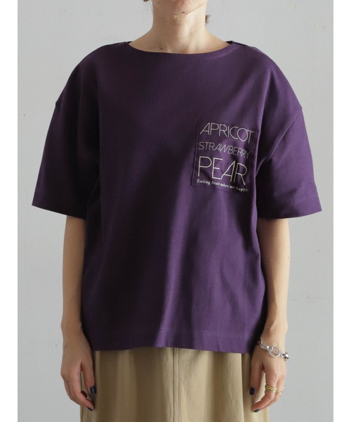 FIL DE FER（フィルデフェール）の「fruits PT ボートネックTEE（Tシャツ/カットソー・レディース・パープル/ライトグレー・FREE）」の18枚目の写真