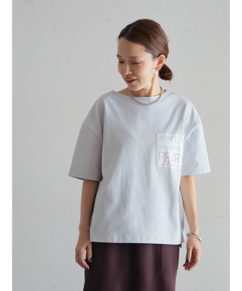 FIL DE FER（フィルデフェール）の「fruits PT ボートネックTEE（Tシャツ/カットソー・レディース・パープル/ライトグレー・FREE）」の4枚目の写真