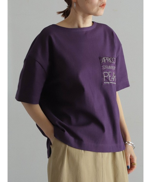 FIL DE FER（フィルデフェール）の「fruits PT ボートネックTEE（Tシャツ/カットソー・レディース・パープル/ライトグレー・FREE）」の11枚目の写真