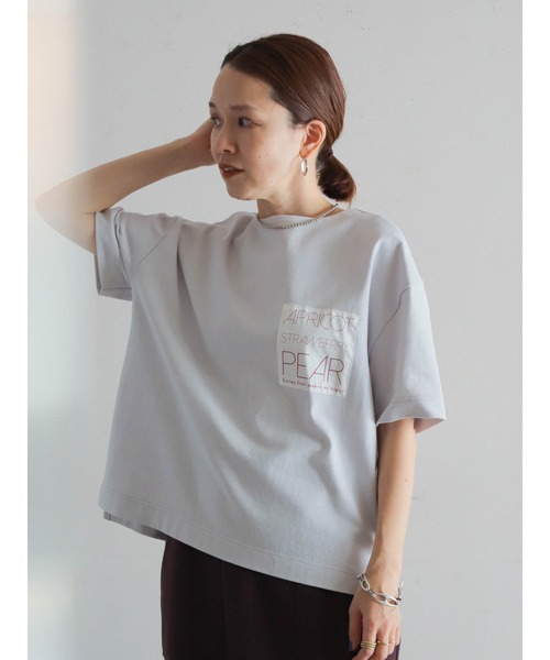 FIL DE FER（フィルデフェール）の「fruits PT ボートネックTEE（Tシャツ/カットソー・レディース・パープル/ライトグレー・FREE）」の3枚目の写真