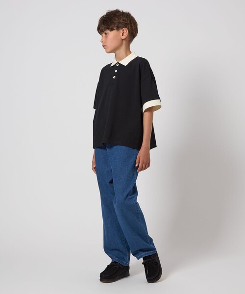 green label relaxing(グリーンレーベルリラクシング)の「カノコ ポロシャツ / キッズ 140cm-160cm(ポロシャツ・キッズ・ブラック/ベージュ・150cm/140cm/160cm)」の5枚目の写真