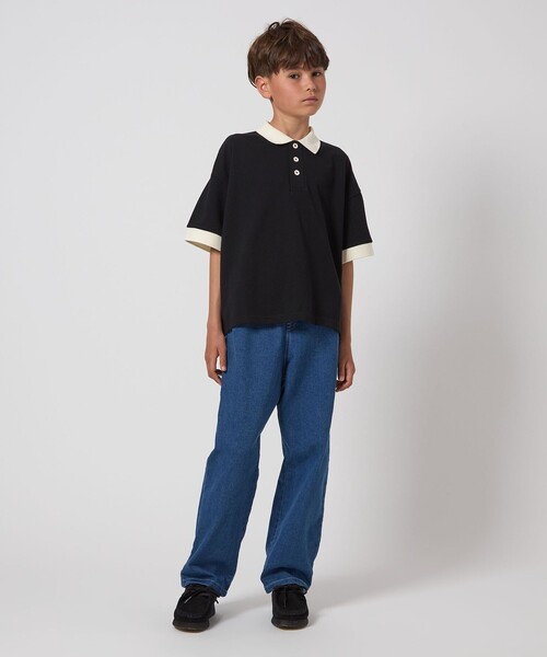 green label relaxing(グリーンレーベルリラクシング)の「カノコ ポロシャツ / キッズ 140cm-160cm(ポロシャツ・キッズ・ブラック/ベージュ・150cm/140cm/160cm)」の6枚目の写真