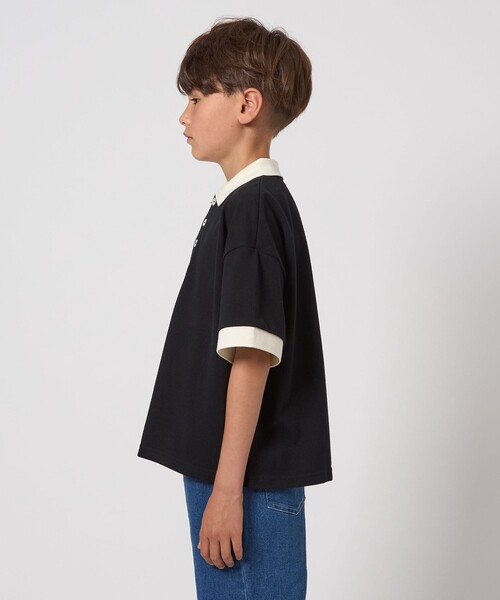 green label relaxing(グリーンレーベルリラクシング)の「カノコ ポロシャツ / キッズ 140cm-160cm(ポロシャツ・キッズ・ブラック/ベージュ・150cm/140cm/160cm)」の9枚目の写真