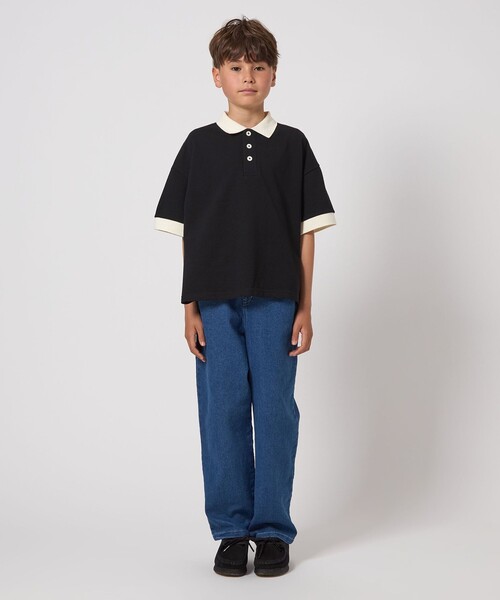 green label relaxing(グリーンレーベルリラクシング)の「カノコ ポロシャツ / キッズ 140cm-160cm(ポロシャツ・キッズ・ブラック/ベージュ・150cm/140cm/160cm)」の11枚目の写真