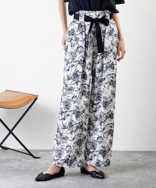 Karen Millen：花柄ワイドパンツ bkk18153_floral_xl?$