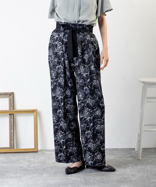 KAREN MILLEN* 花柄ギャザーワイドパンツ S Karen Millen(カレンミレン) ボトムス(レディース) - 海外通販