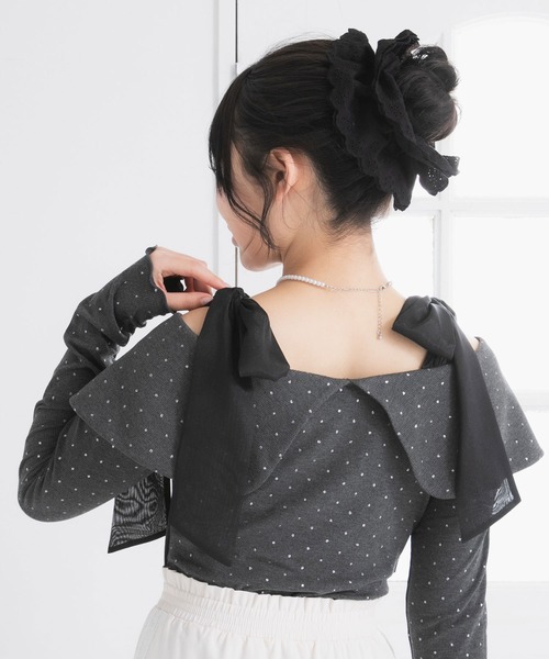 DearMyLoveRose（ディアマイラブローズ）の「コットンレースビッグシュシュ（その他ヘアアクセサリー・レディース・チェック/ホワイト/レッド/ブラック・FREE）」の7枚目の写真